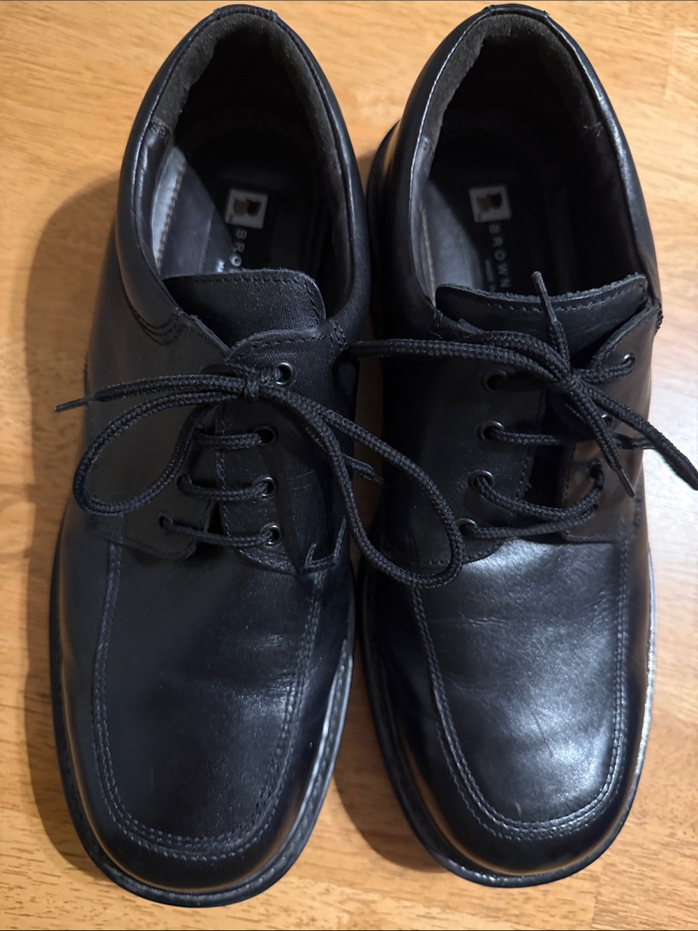 Men's Black Leather Lace-Up Shoes by Brown Shoes